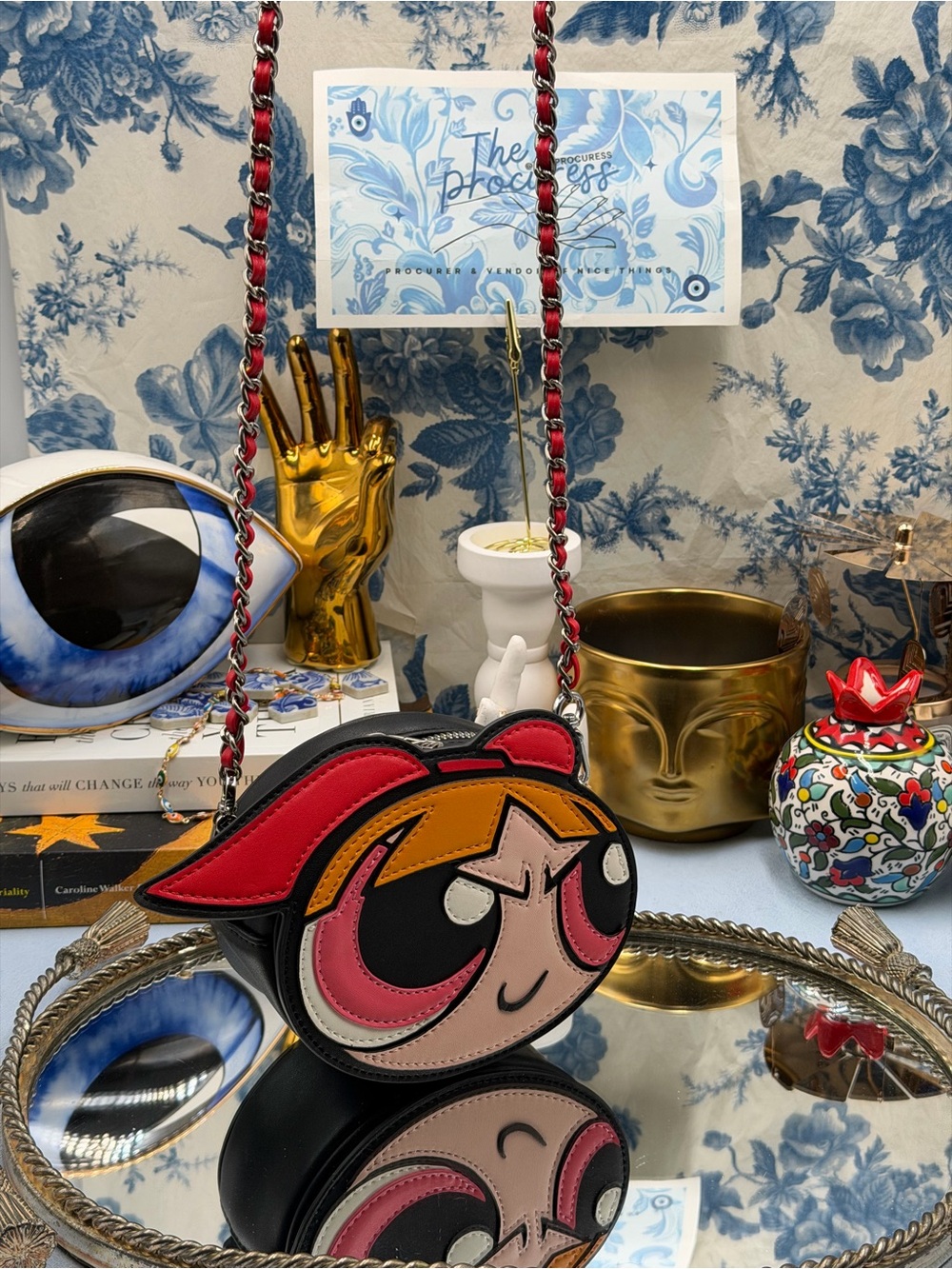 🆕 JELLY BUNNY 🧿 NWOT x POWERPUFF GIRLS Blossom Crossbody Bag, Red & Black - Picture 2 of 14